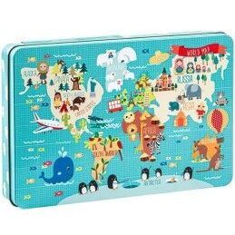 Apli|Puzzle Apli 48 x 32 cm Mapa do Mundo 24 Peças (8 Unidades)