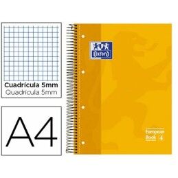 Oxford|Caderno Oxford Classic Amarelo A4 80 Folhas (5 Unidades)
