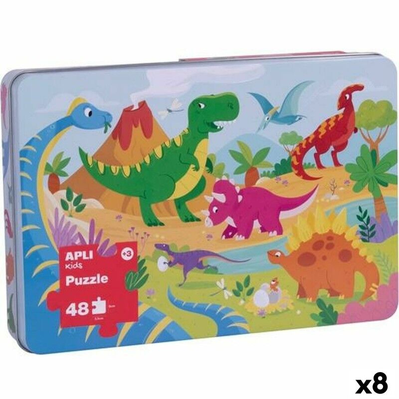 Apli|Puzzle Apli 48 x 32 cm Dinossauros 48 Peças (8 Unidades)