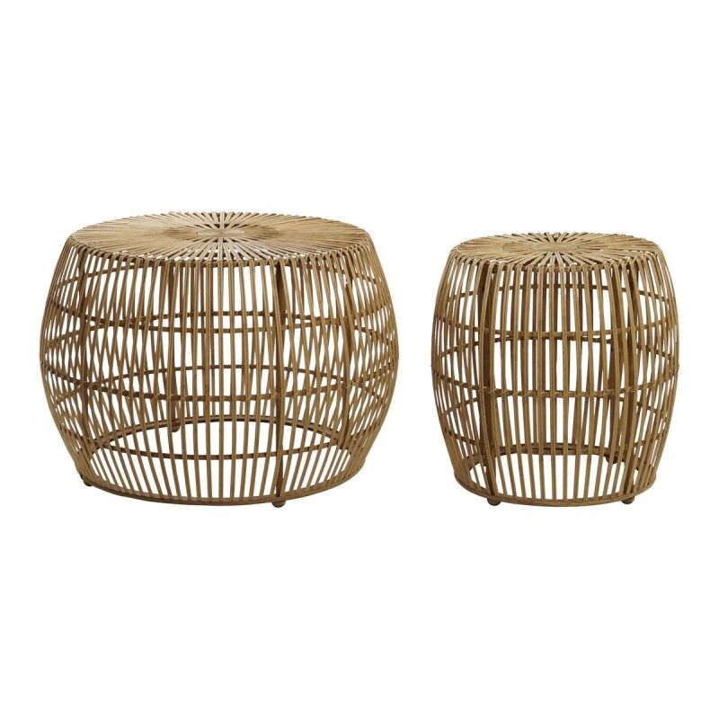 DKD Home Decor|Conjunto de 2 mesas DKD Home Decor Marrom claro 70 x 70 x 50 cm