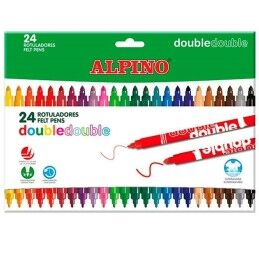 Alpino|Conjunto de Canetas de Feltro Alpino Double Multicolor 20 Peças (12 Unidades)