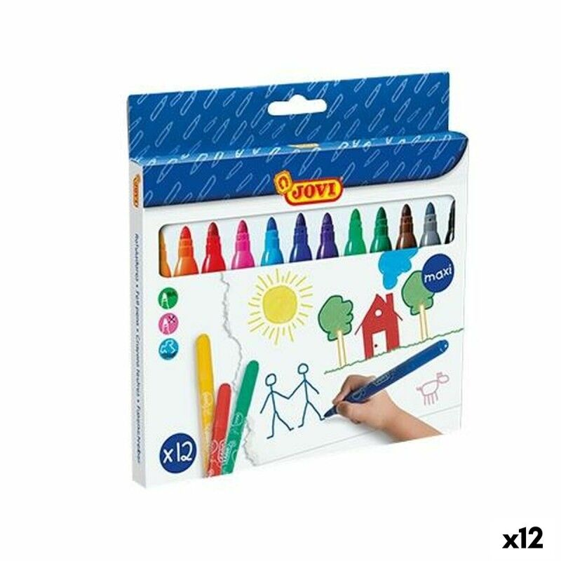 Jovi|Conjunto de Canetas de Feltro Jovi Maxi Multicolor 12 Peças (12 Unidades) Jovi|Conjunto de Canetas de Feltro Jovi Maxi Multicolor 12 Peças (12 Unidades)