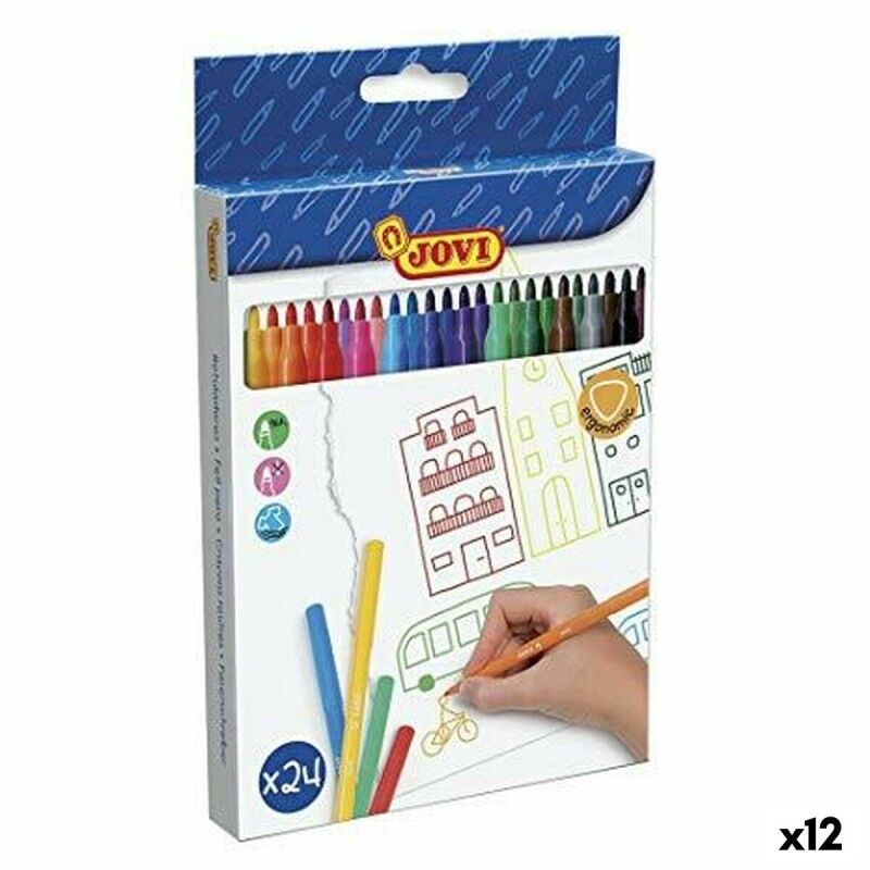 Jovi|Conjunto de Canetas de Feltro Jovi Multicolor 24 Peças (12 Unidades) Jovi|Conjunto de Canetas de Feltro Jovi Multicolor 24 Peças (12 Unidades)