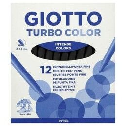 Giotto|Conjunto de Canetas de Feltro Giotto TURBO COLOR Preto 12 Peças (100 Unidades)