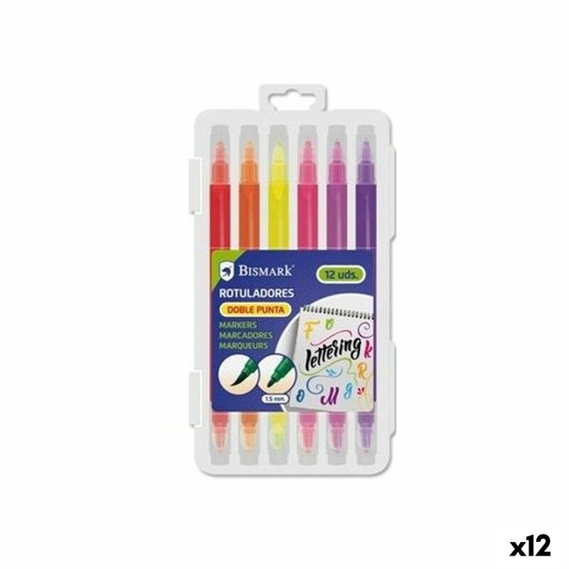 Bismark|Conjunto de Canetas de Feltro Bismark LETTERING Multicolor 12 Peças (12 Unidades) Bismark|Conjunto de Canetas de Feltro Bismark LETTERING Multicolor 12 Peças (12 Unidades)