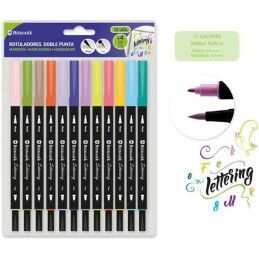 Bismark|Conjunto de Canetas de Feltro Bismark LETTERING Multicolor 12 Peças (6 Unidades)