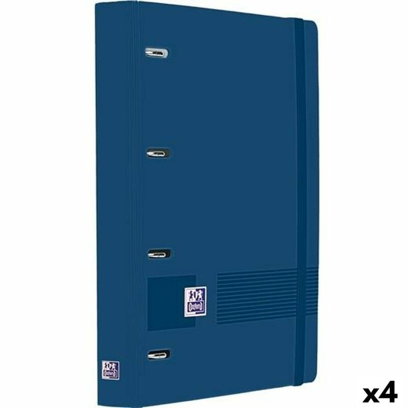 Oxford|Pasta com argolas Oxford LIVE&GO Azul Marinho A4+ (4 Unidades)