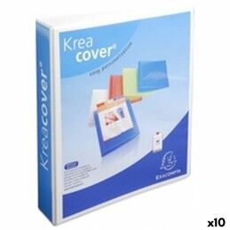Exacompta|Pasta com argolas Exacompta KREACOVER Branco A4+ (10 Unidades)