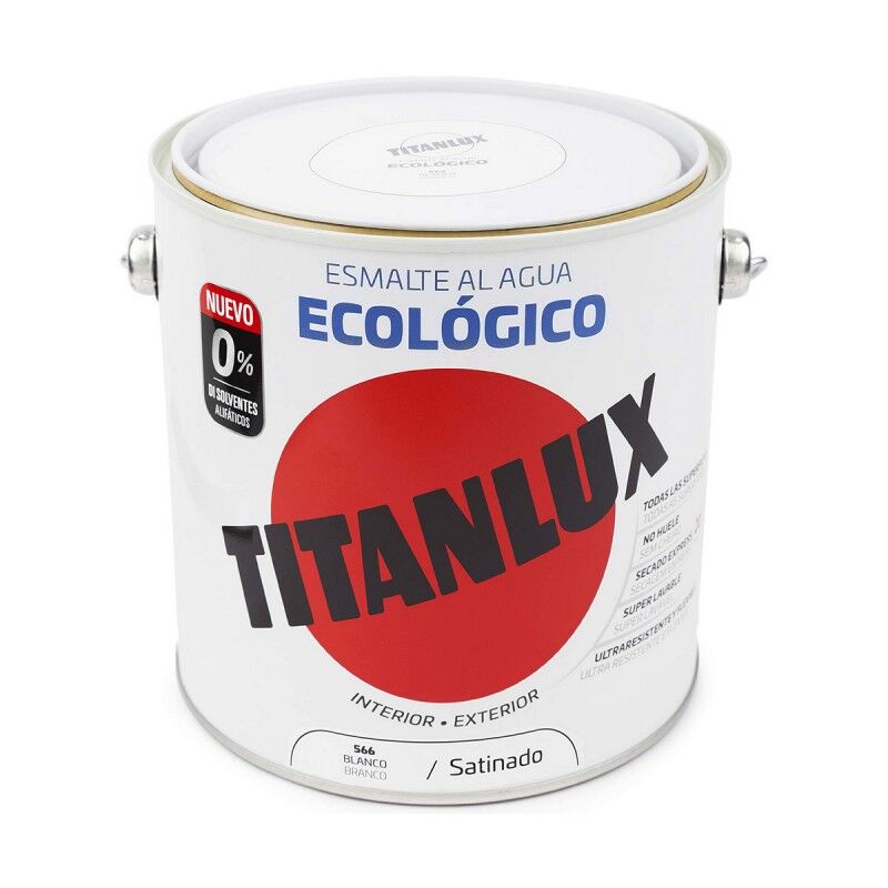 Titanlux|Tratamento Titanlux 01t056625 Esmalte base A água Branco 2,5 L Acetinado 2,5 L Titanlux|Tratamento Titanlux 01t056625 Esmalte base A água Branco 2,5 L Acetinado 2,5 L