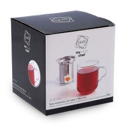 Quid|Chávena com Filtro para Infusões Quid Serenia Transparente Vidro Aço inoxidável 350 ml (12 Unidades)