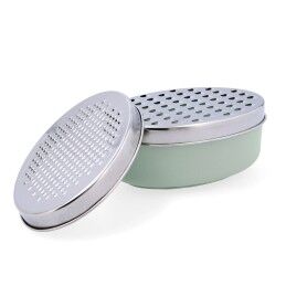 Quid|Ralador com Depósito Quid Ozon Verde Metal 17 x 12 x 7 cm (12 Unidades)