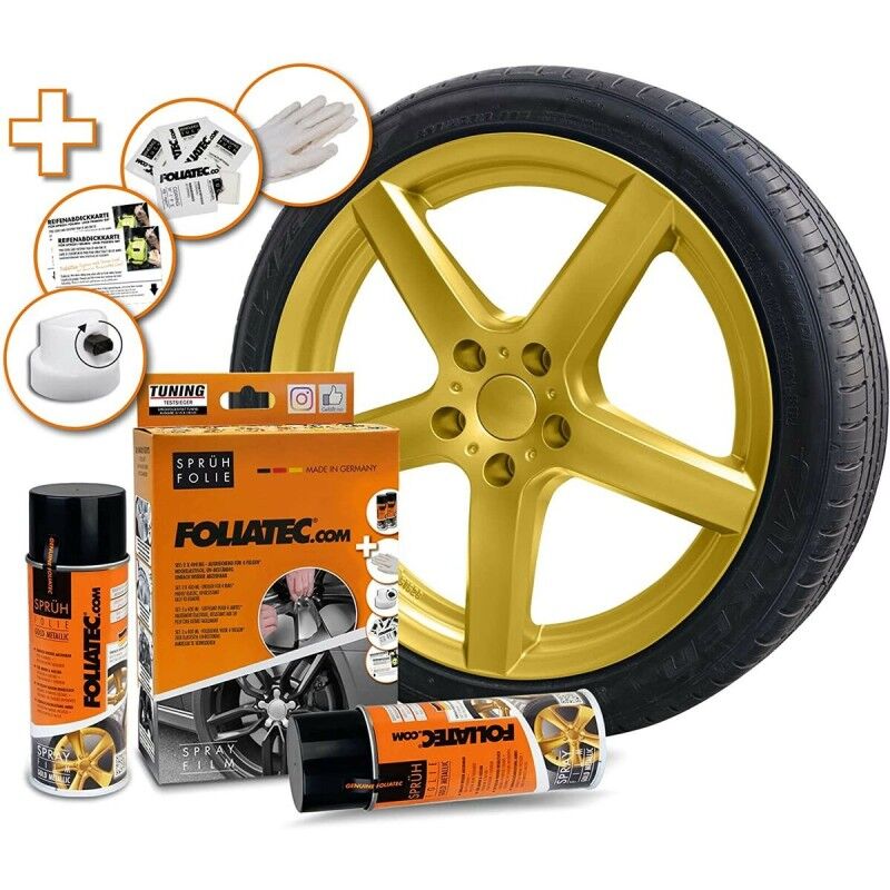 Foliatec|Borracha Líquida para Carros Foliatec Dourado metálico 2 x 400 ml Foliatec|Borracha Líquida para Carros Foliatec Dourado metálico 2 x 400 ml