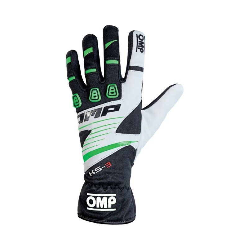 OMP|Luvas de Karting para crianças OMP KS-3 MY2018 Branco Preto Verde 6 kart