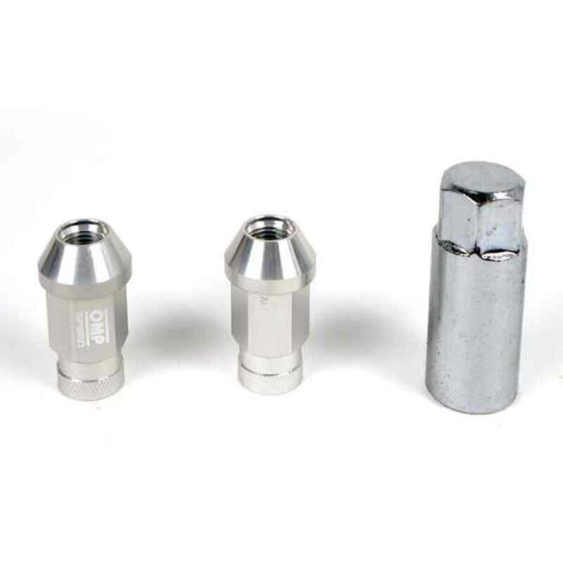 OMP|Set Porcas OMP 7075 40 mm M12 x 1,50 20 uds Prata OMP|Set Porcas OMP 7075 40 mm M12 x 1,50 20 uds Prata
