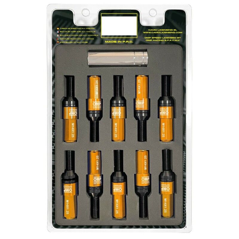 OMP|Kit de parafusos OMP OMPS09971410 28 mm Laranja M14 x 1,25 OMP|Kit de parafusos OMP OMPS09971410 28 mm Laranja M14 x 1,25