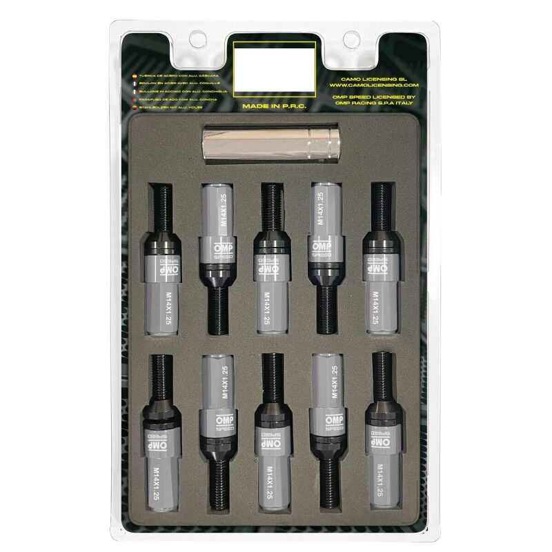 OMP|Kit de parafusos OMP OMPS09971404 28 mm Cinzento M14 x 1,25 OMP|Kit de parafusos OMP OMPS09971404 28 mm Cinzento M14 x 1,25