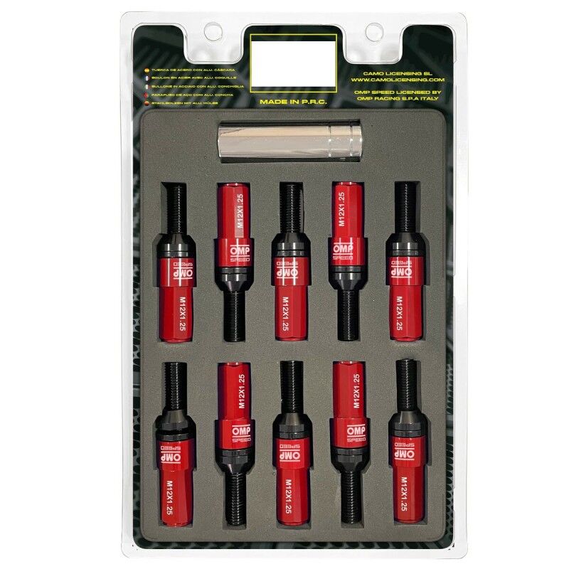 OMP|Kit de parafusos OMP OMPS09971206 28 mm Vermelho M12 x 1,25 OMP|Kit de parafusos OMP OMPS09971206 28 mm Vermelho M12 x 1,25