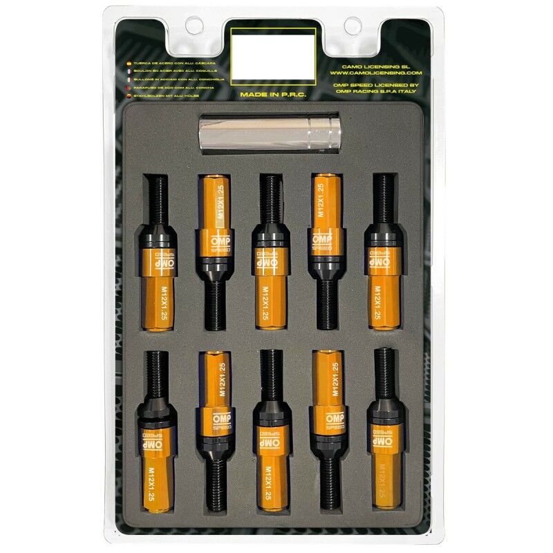 OMP|Kit de parafusos OMP OMPS09971210 28 mm Laranja M12 x 1,25 OMP|Kit de parafusos OMP OMPS09971210 28 mm Laranja M12 x 1,25