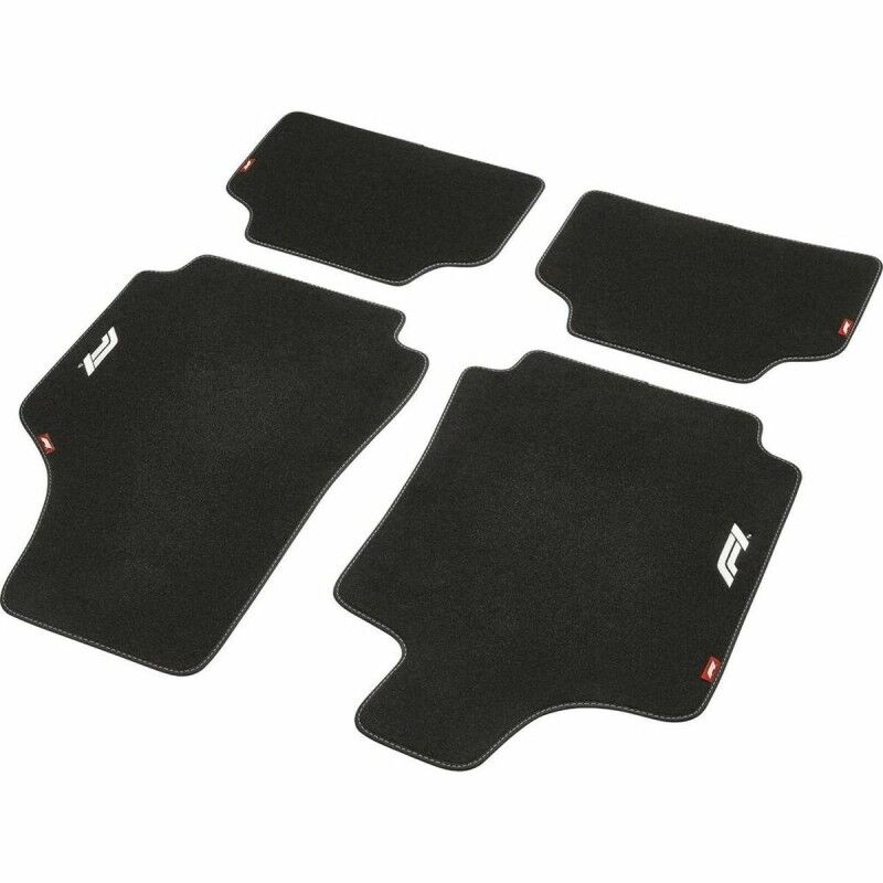 FORMULA 1|Conjunto de Tapetes de Carro FORMULA 1 CM580 Preto/Branco 4 uds FORMULA 1|Conjunto de Tapetes de Carro FORMULA 1 CM580 Preto/Branco 4 uds