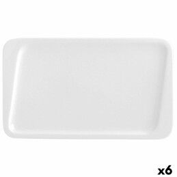 Quid|Prato de Sobremesa Quid Chef Cerâmica Branco 25 x 15 cm (6 Unidades) (Pack 6x)
