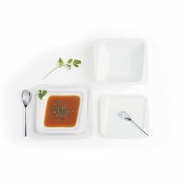 Quid|Prato de Sobremesa Quid Chef Cerâmica Branco 25 x 15 cm (6 Unidades) (Pack 6x)