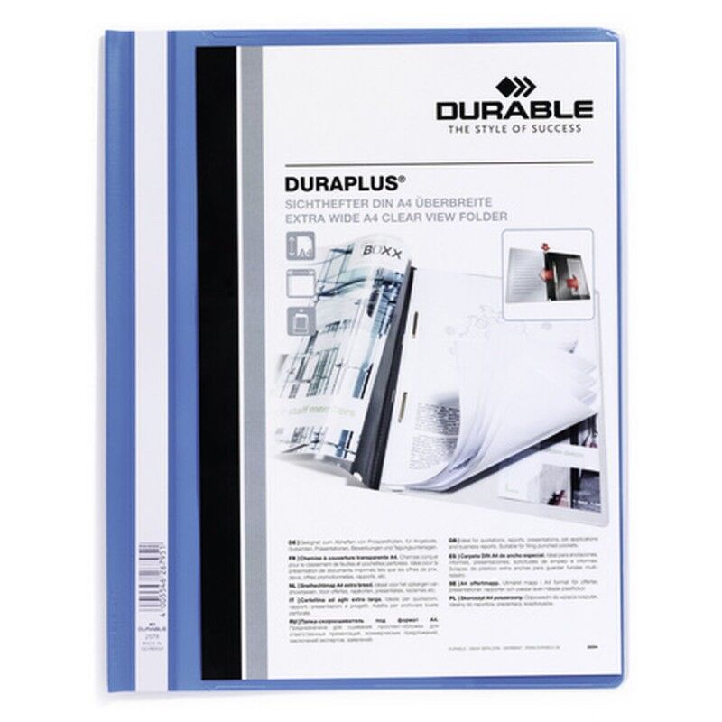 Durable|Portadocumentos Durable DURAPLUS Azul Transparente A4 25 Peças Durable|Portadocumentos Durable DURAPLUS Azul Transparente A4 25 Peças
