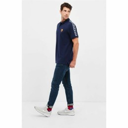 Polo de Manga Curta Homem F.C. Barcelona Azul Marinho