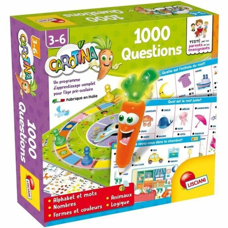 Lisciani Giochi|Jogo Educação Infantil Lisciani Giochi Carotina 1000 Questions Lisciani Giochi|Jogo Educação Infantil Lisciani Giochi Carotina 1000 Questions