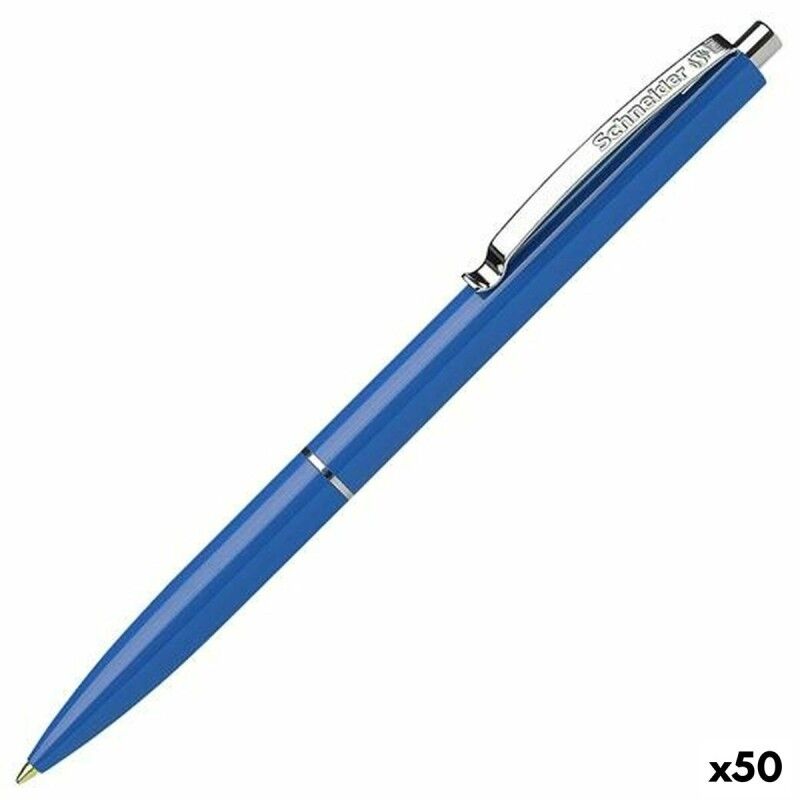 Schneider|Caneta Schneider K15 Azul Com clip Recarregável (50 Unidades) Schneider|Caneta Schneider K15 Azul Com clip Recarregável (50 Unidades)