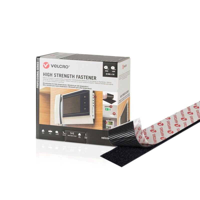 Velcro|Fita de Dupla Face Velcro Preto 50 mm x 5 m Extraforte