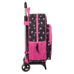 Kuromi|Mochila Escolar com Rodas Kuromi Preto Fúcsia 33 x 42 x 14 cm