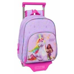 Unicorn Academy|Mochila Escolar com Rodas Unicorn Academy Lilás 28 x 34 x 10 cm