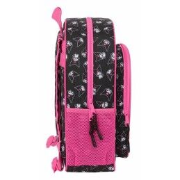 Kuromi|Mochila Escolar Kuromi Preto Fúcsia 32 x 38 x 12 cm
