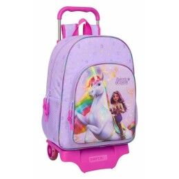 BlackFit8|Mochila Escolar com Rodas Compact BlackFit8 M918 Turquesa 33 X 45 X 22 cm