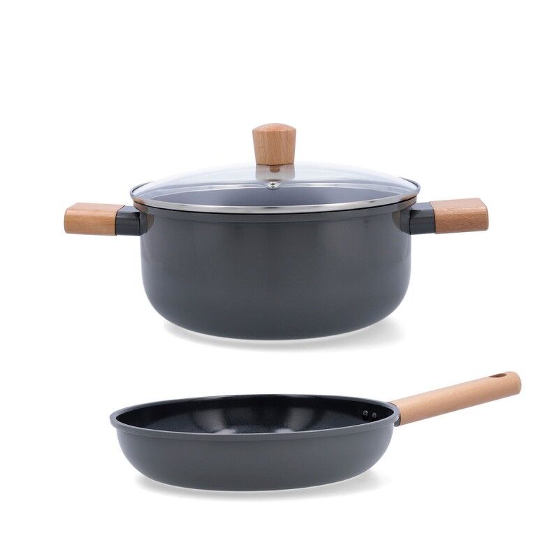 Bidasoa|Bateria de Cozinha Bidasoa Mia Cinzento 2 Peças Bidasoa|Bateria de Cozinha Bidasoa Mia Cinzento 2 Peças