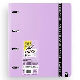 Carchivo|Pasta com argolas Carchivo CARPEBLOCK 360 MY RULES Malva A4 (8 Unidades)