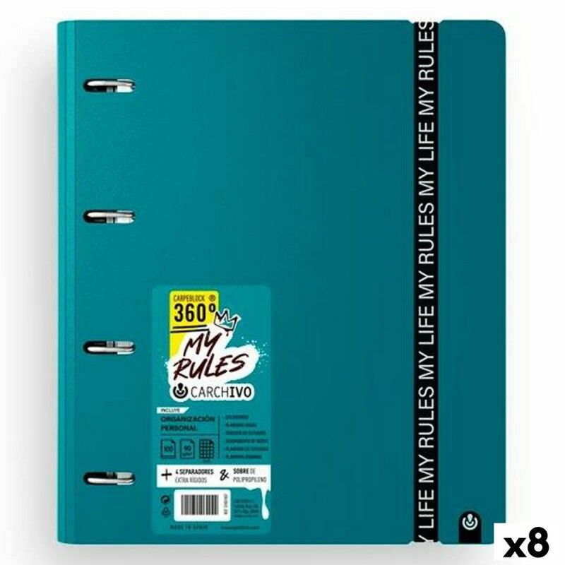 Carchivo|Pasta com argolas Carchivo CARPEBLOCK 360 MY RULES Verde-escuro A4 (8 Unidades) Carchivo|Pasta com argolas Carchivo CARPEBLOCK 360 MY RULES Verde-escuro A4 (8 Unidades)