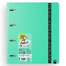 Carchivo|Pasta com argolas Carchivo CARPEBLOCK 360 MY RULES Jade A4 (8 Unidades)
