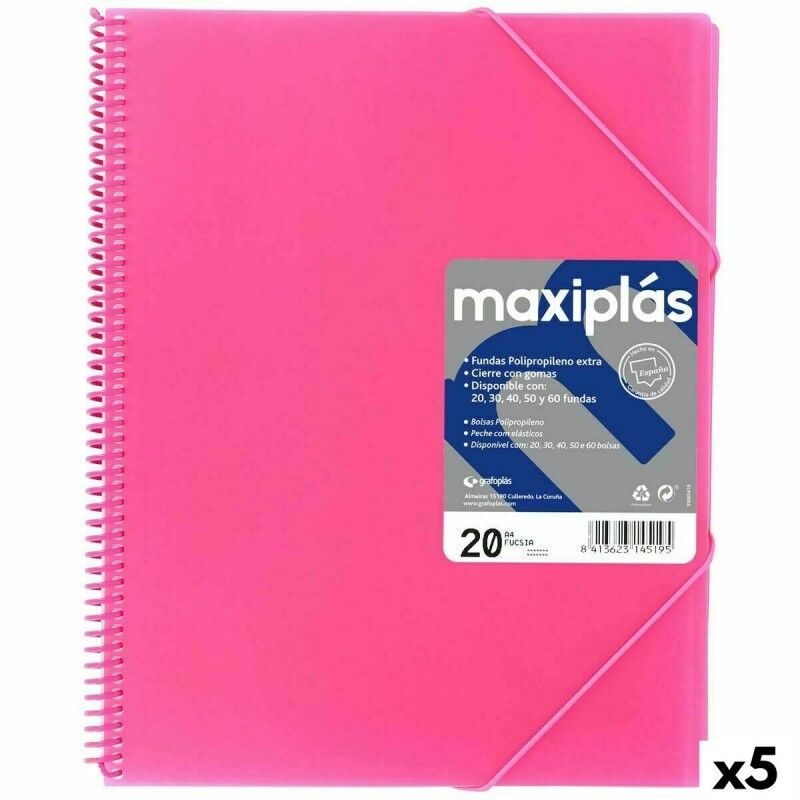 Grafoplas|Pasta Classificadora Grafoplas MAXIPLÁS Fúcsia A4 (5 Unidades) Grafoplas|Pasta Classificadora Grafoplas MAXIPLÁS Fúcsia A4 (5 Unidades)