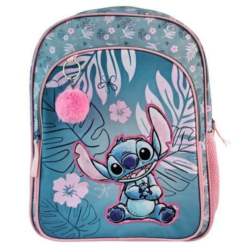 Stitch|Mochila Escolar Stitch Azul Cor de Rosa 40 x 30 x 20 cm Stitch|Mochila Escolar Stitch Azul Cor de Rosa 40 x 30 x 20 cm