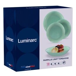 Luminarc|Louça Luminarc Pampille Turquesa Turquesa Vidro 18 Peças