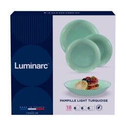 Luminarc|Louça Luminarc Pampille Turquesa Turquesa Vidro 18 Peças