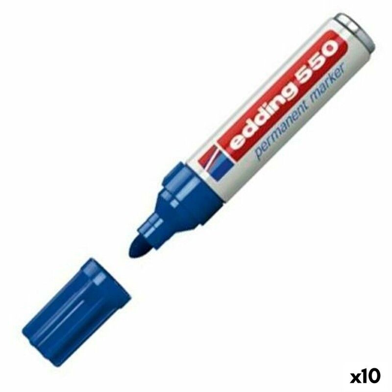 Edding|Rotulador permanente Edding 550 Azul (10 Unidades) Edding|Rotulador permanente Edding 550 Azul (10 Unidades)