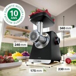 BOSCH|Picadora BOSCH MFWS660B Preto Metal Aço inoxidável Plástico 500 W