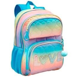 BlackFit8|Mochila Escolar com Rodas Compact BlackFit8 M918 Turquesa 33 X 45 X 22 cm