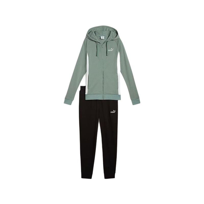 Puma|Fato de Treino de Mulher Puma Chándal Puma Hooded Sweat Suit Tr Azul Verde Puma|Fato de Treino de Mulher Puma Chándal Puma Hooded Sweat Suit Tr Azul Verde