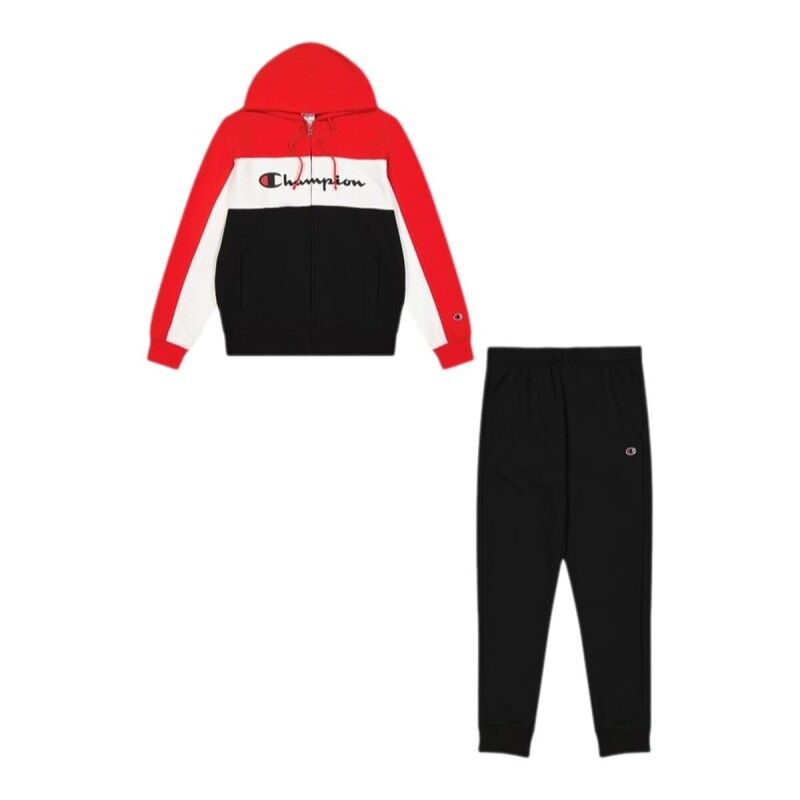 Champion|Fato de Treino para Adultos Champion Champion Full Zip Suit Preto Vermelho Homem