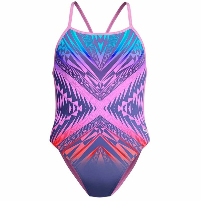 Speedo|Fato de Banho Mulher Speedo Digital Vback Multicolor Cor de Rosa