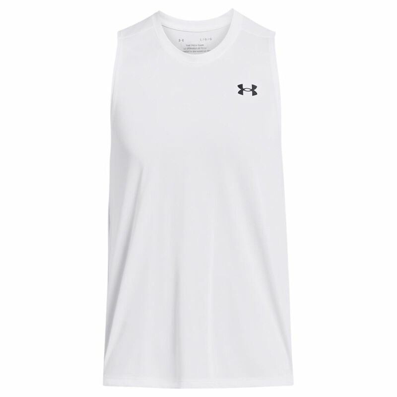 Under Armour|T-Shirt para Homem sem Mangas Under Armour Tech Tank Branco Under Armour|T-Shirt para Homem sem Mangas Under Armour Tech Tank Branco
