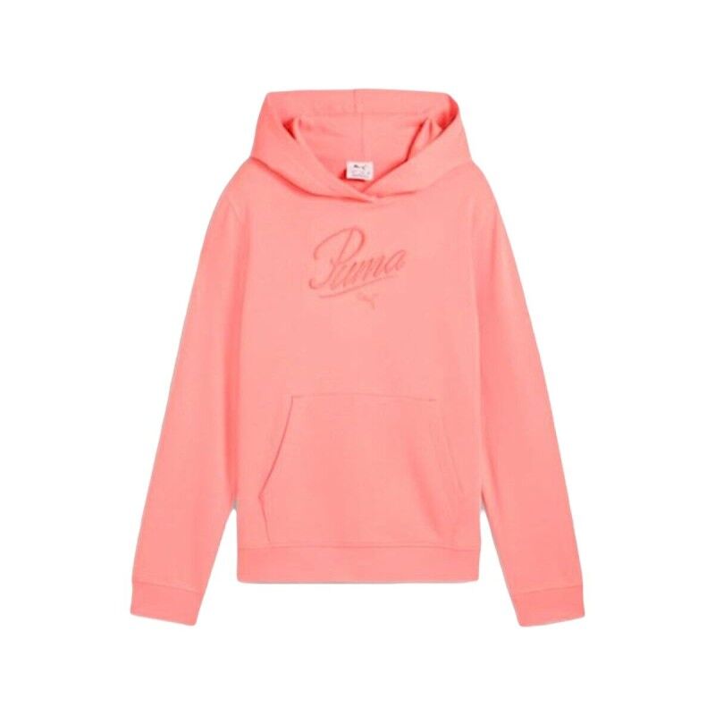 Puma|Camisola com Capuz Menina Puma Puma Essentials Script Cor de Rosa Coral Puma|Camisola com Capuz Menina Puma Puma Essentials Script Cor de Rosa Coral